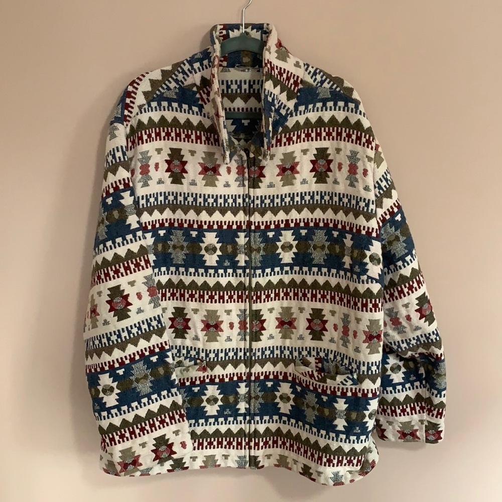 Vintage Aztec Print Jacket - Large